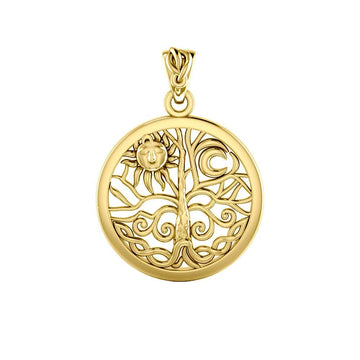 Embrace the Symbol of Renewal: Celtic Tree of Life Solid Gold Pendant - GTP3109 | Connect with Nature's Eternal Cycle - Jewelry
